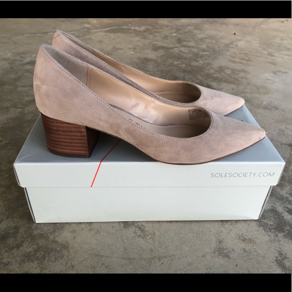 Sole Society Taupe Block Heels in 7.5 *worn once!*